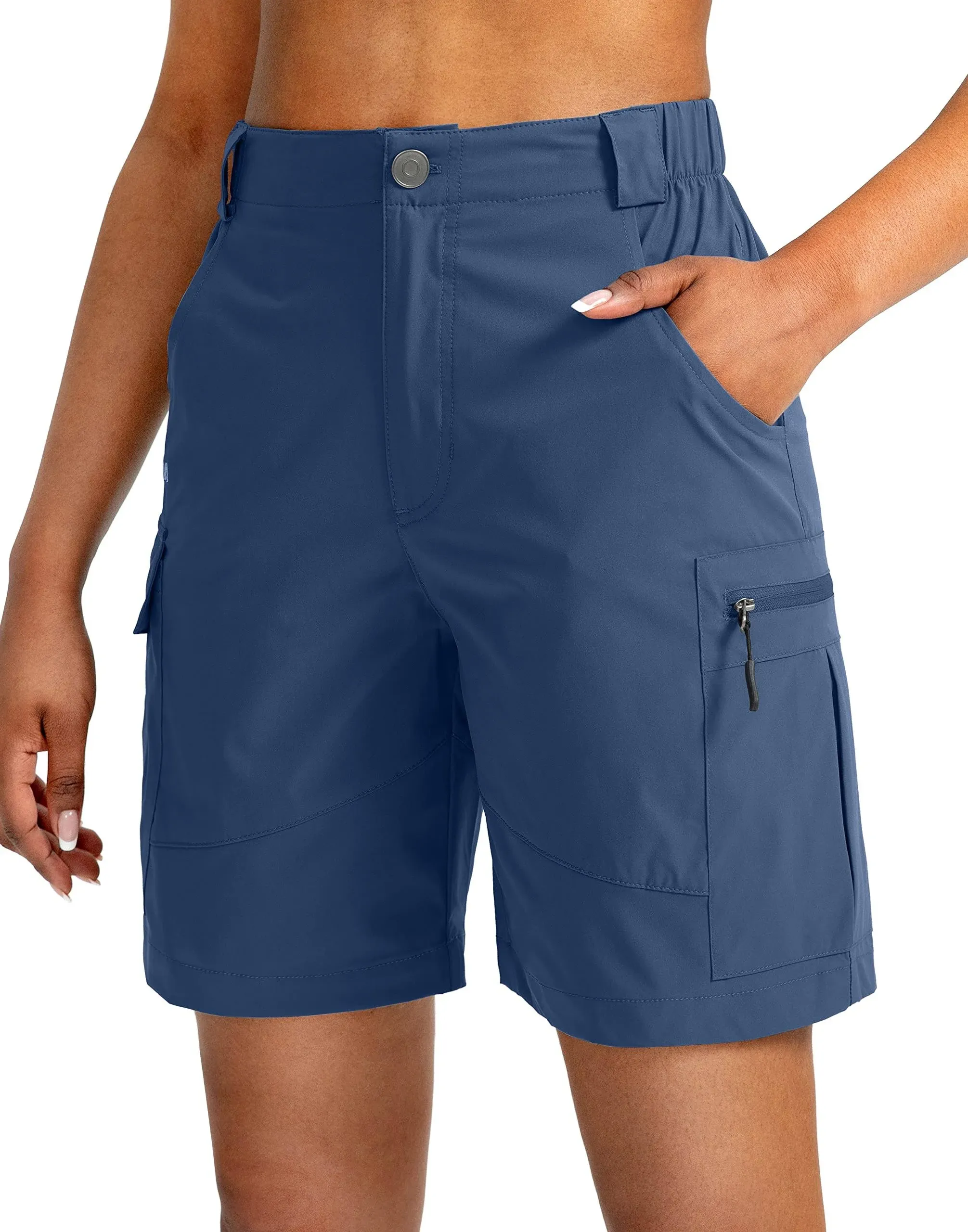 Viodia Women's 7" Hiking Cargo Shorts with Pockets Quick Dry Lightweight Shorts for Women's Golf Casual Summer Shorts