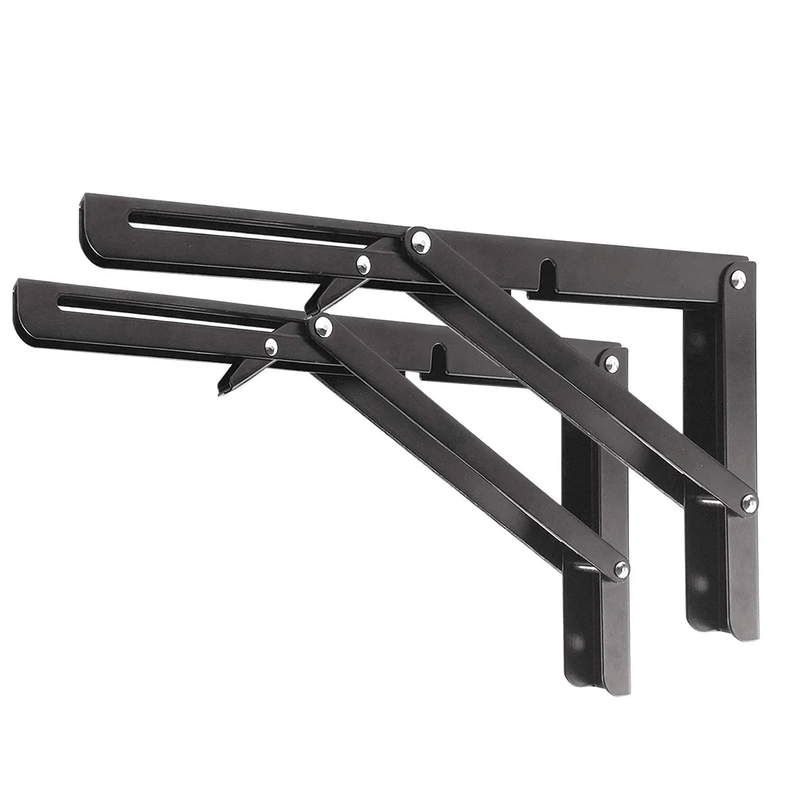 Folding Shelf Brackets - Heavy Duty Metal Collapsible Shelf Bracket for Bench...