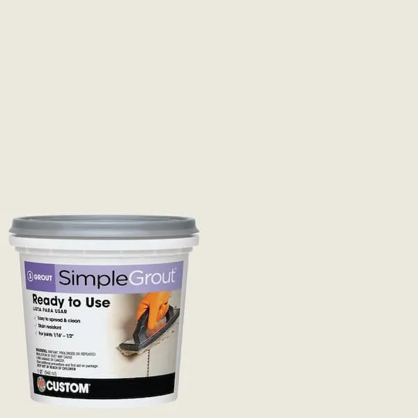 Custom CUSTOM-PMG381QT-1, Bright White PMG381QT 1-Quart Simple Premium Grout, 32 Fl Oz