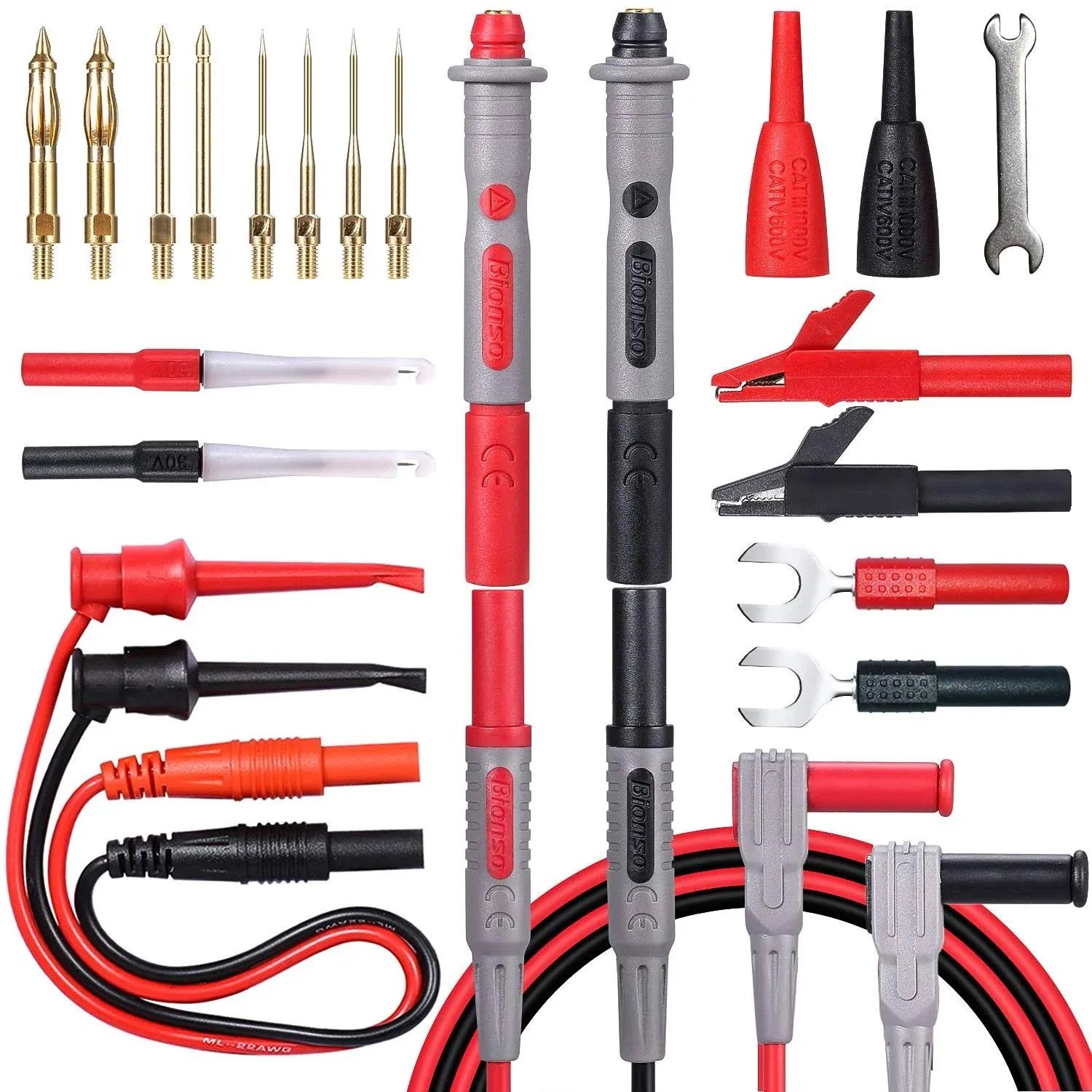 Bionso 25-Piece Multimeter Leads Kit Professional and Upgraded Test Leads Set ...