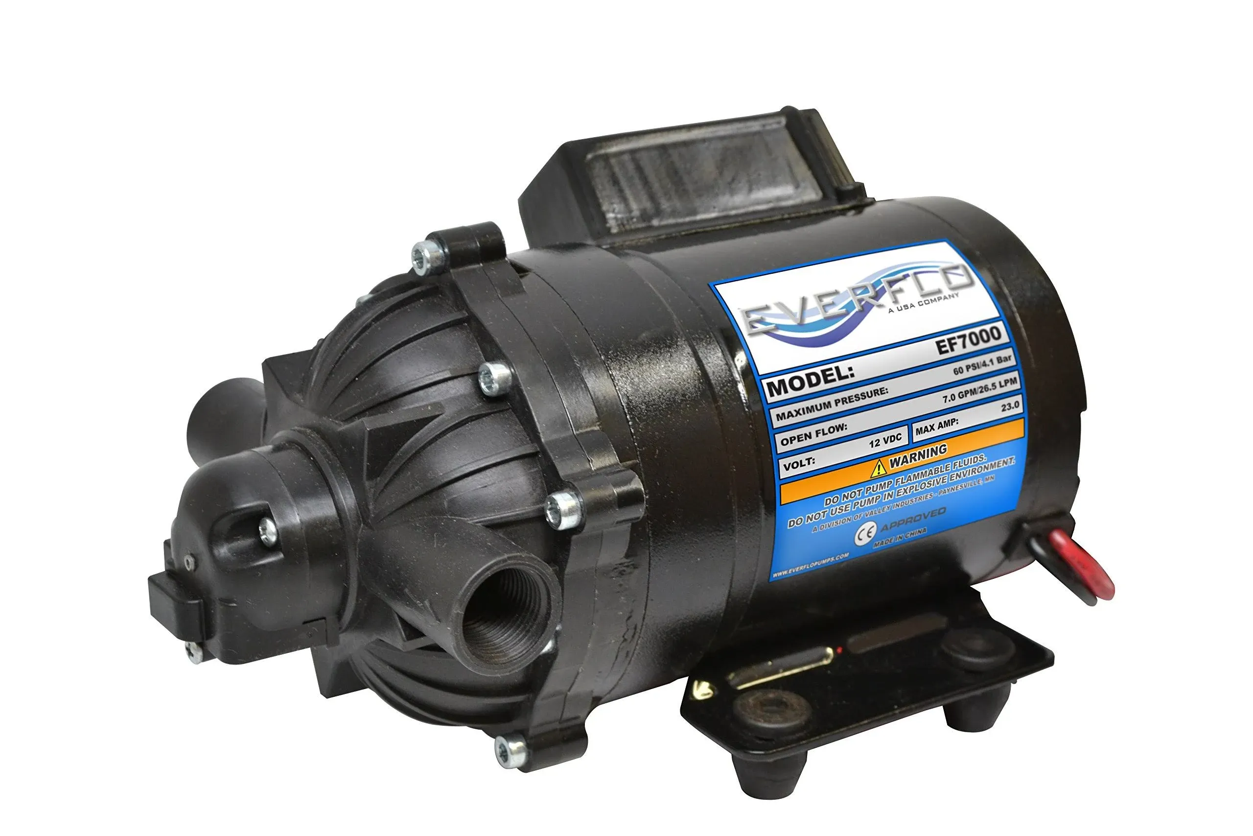 Everflo EF7000-KIT 12V Diaphragm Pump Head, Black