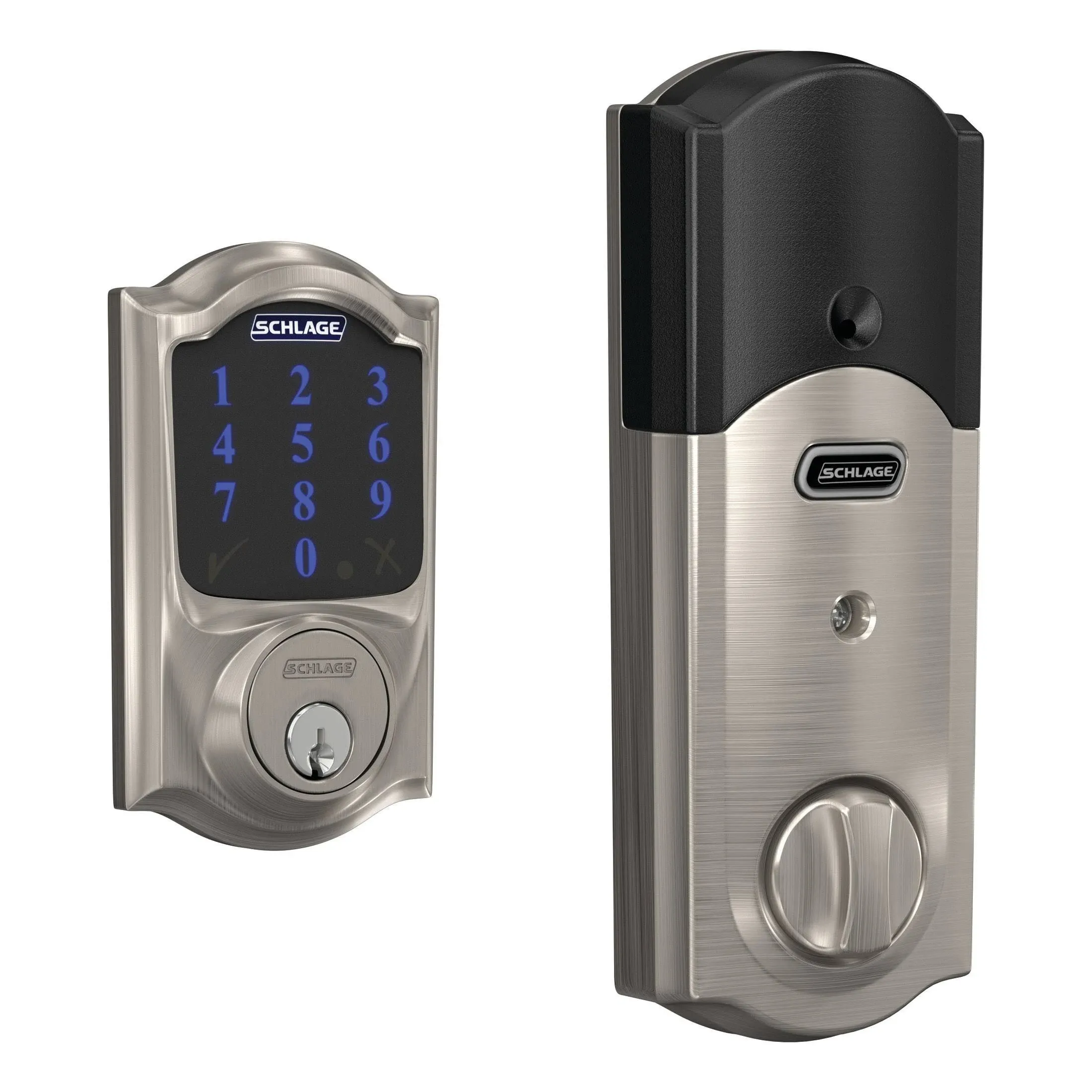 Schlage BE469NXVCAM619 Camelot Touchscreen Deadbolt Satin Nickel