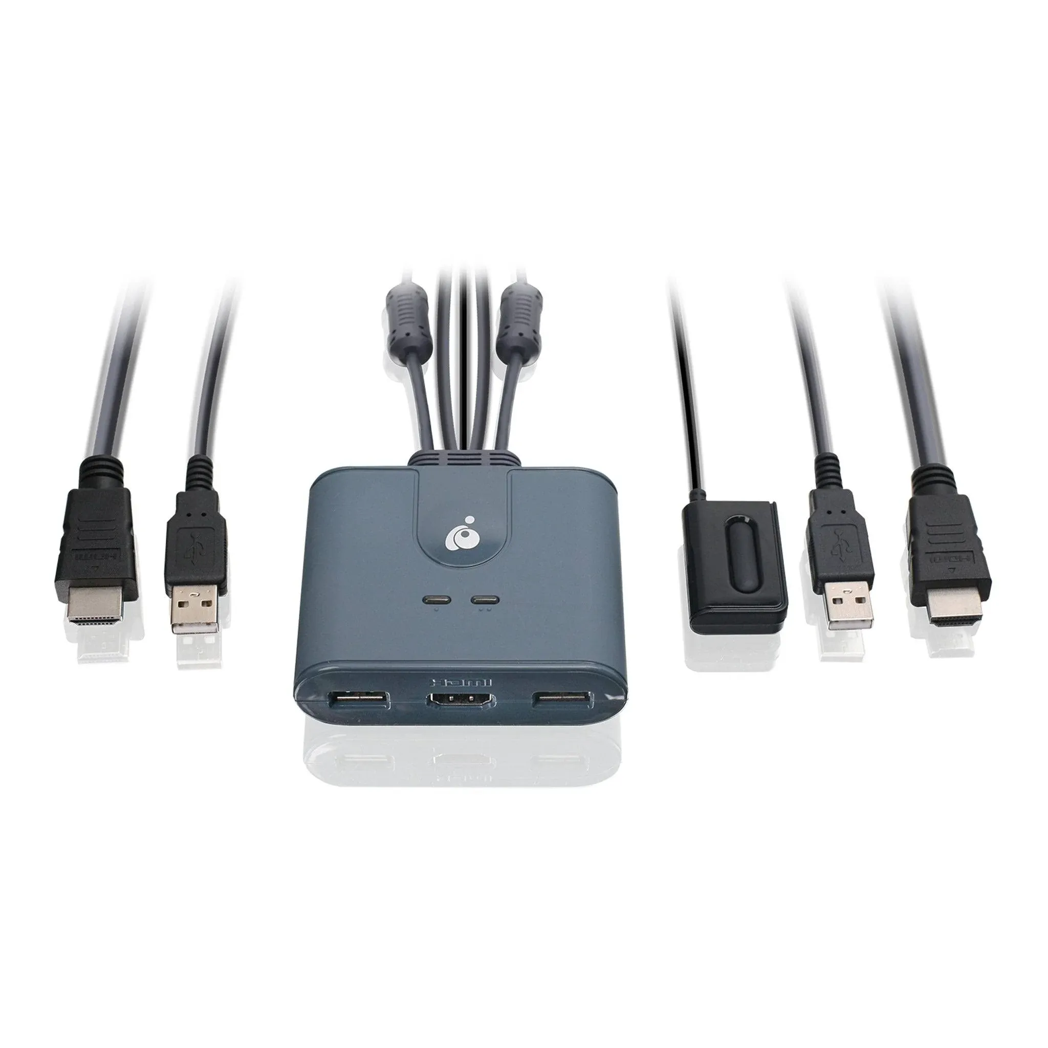 IOGEAR - 2-Port Full HD KVM Switch with HDMI and USB Connections - Gray