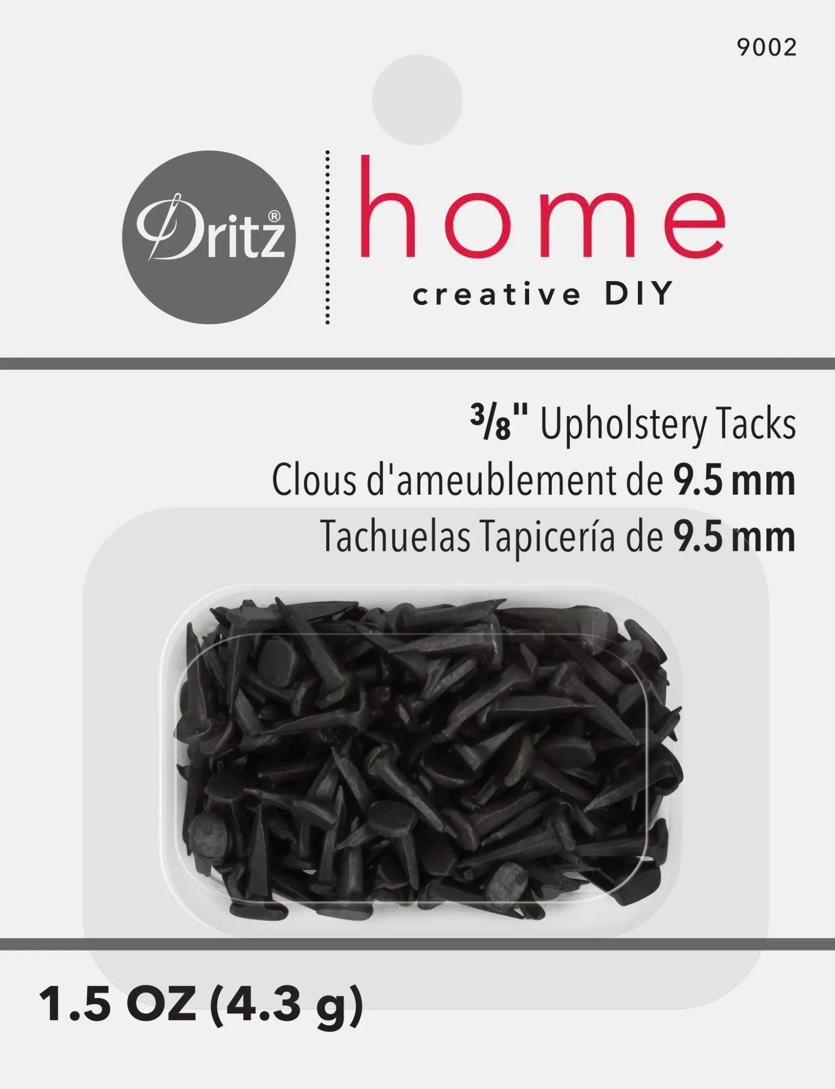 Dritz Home 9002 Upholstery Tacks, #3 - (3/8-Inch), Black (1.5-Ounce)