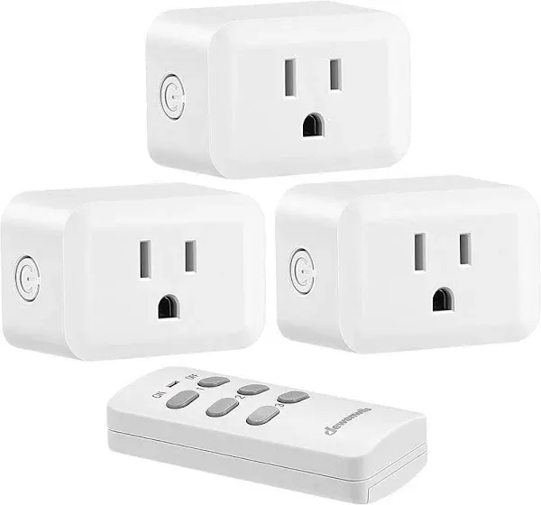 DEWENWILS Remote Control Outlet Wireless Light Switch, Electrical Plug in Power Switch, No Wiring, 100 ft RF Range, White