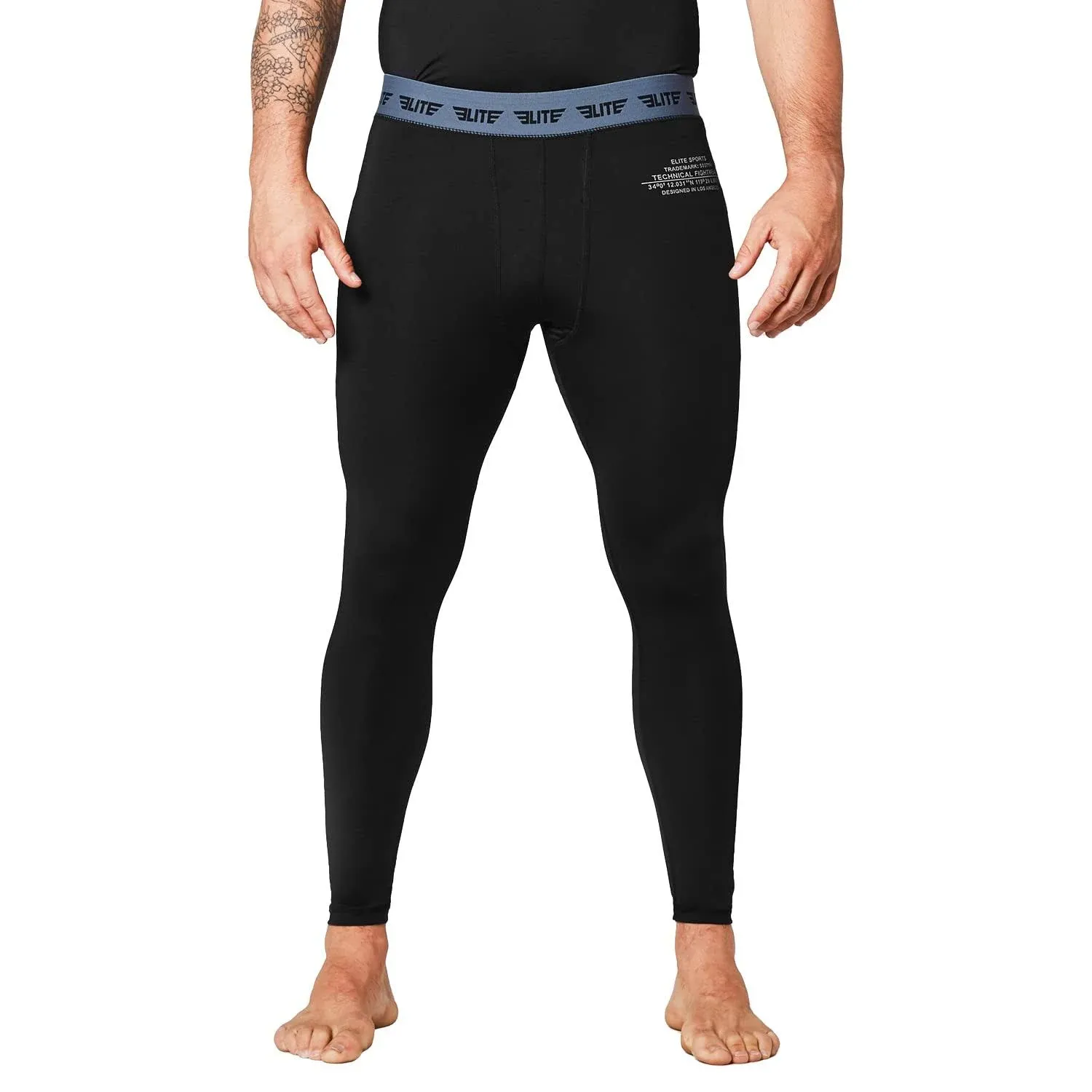 Men's Plain Black Compression Boxing Spat Pants