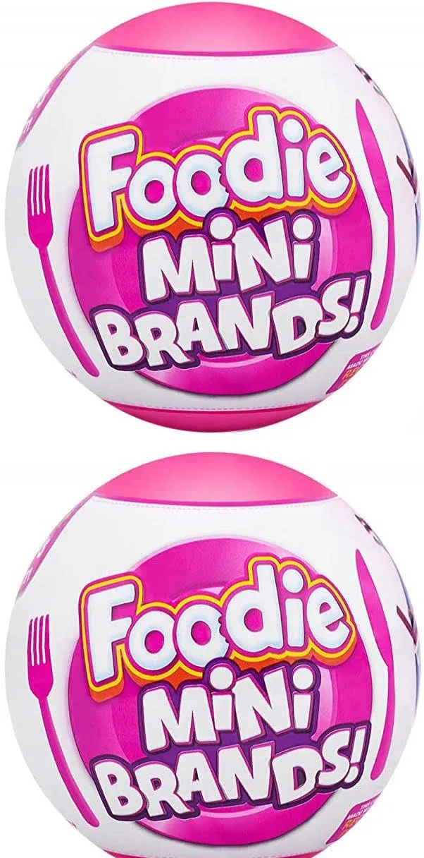 5 Surprise Foodie Mini Brands (2 Pack) by Zuru, Mystery Capsule Real Miniature B