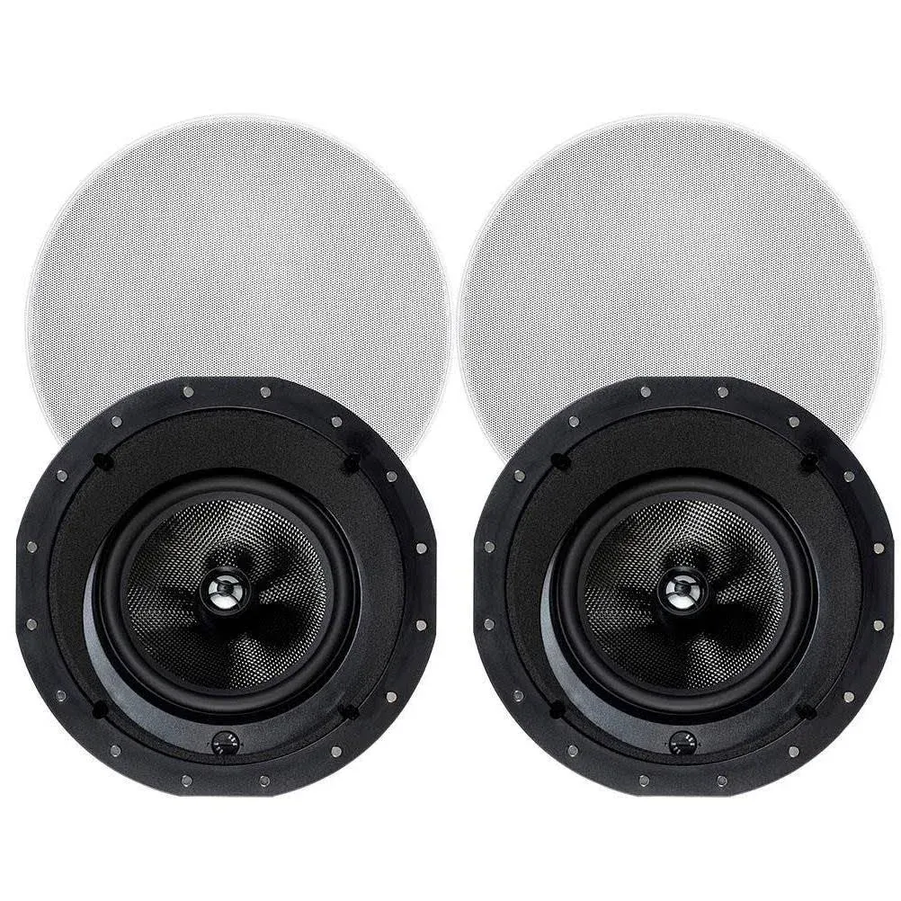 Monoprice alpha in-ceiling speakers 8in carbon fiber 2-way with 15 angled drivers ...