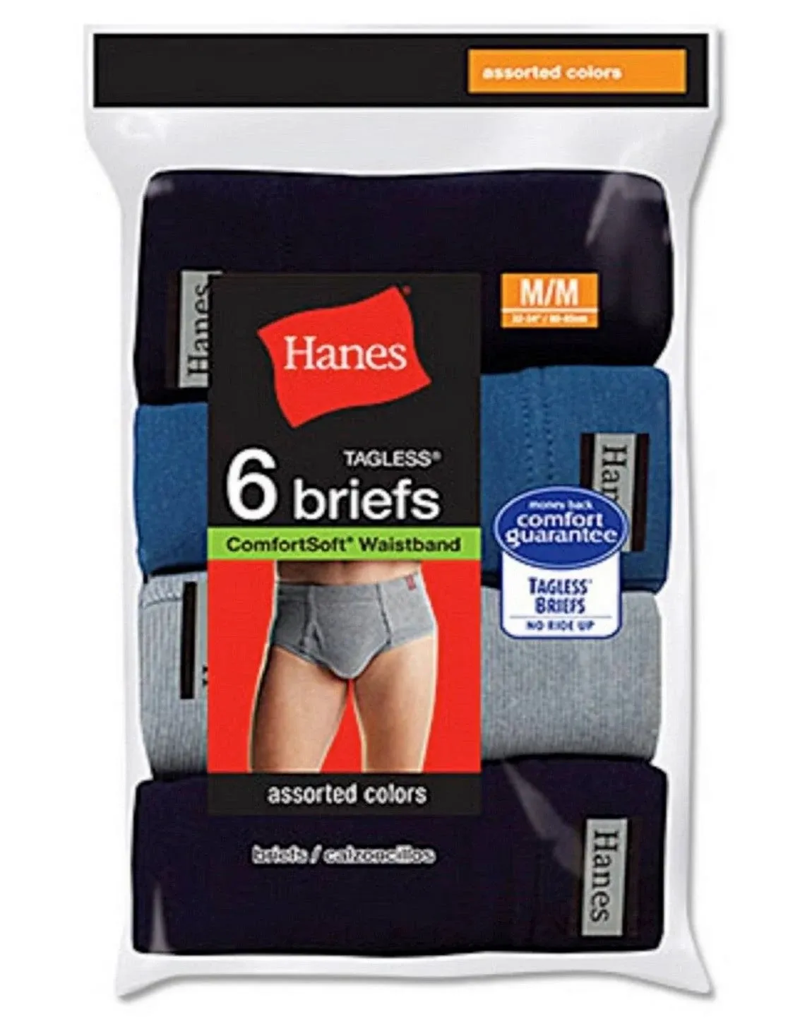 Hanes Men's Underwear Briefs, Mid-Rise, Moisture-Wicking, 6-Pack