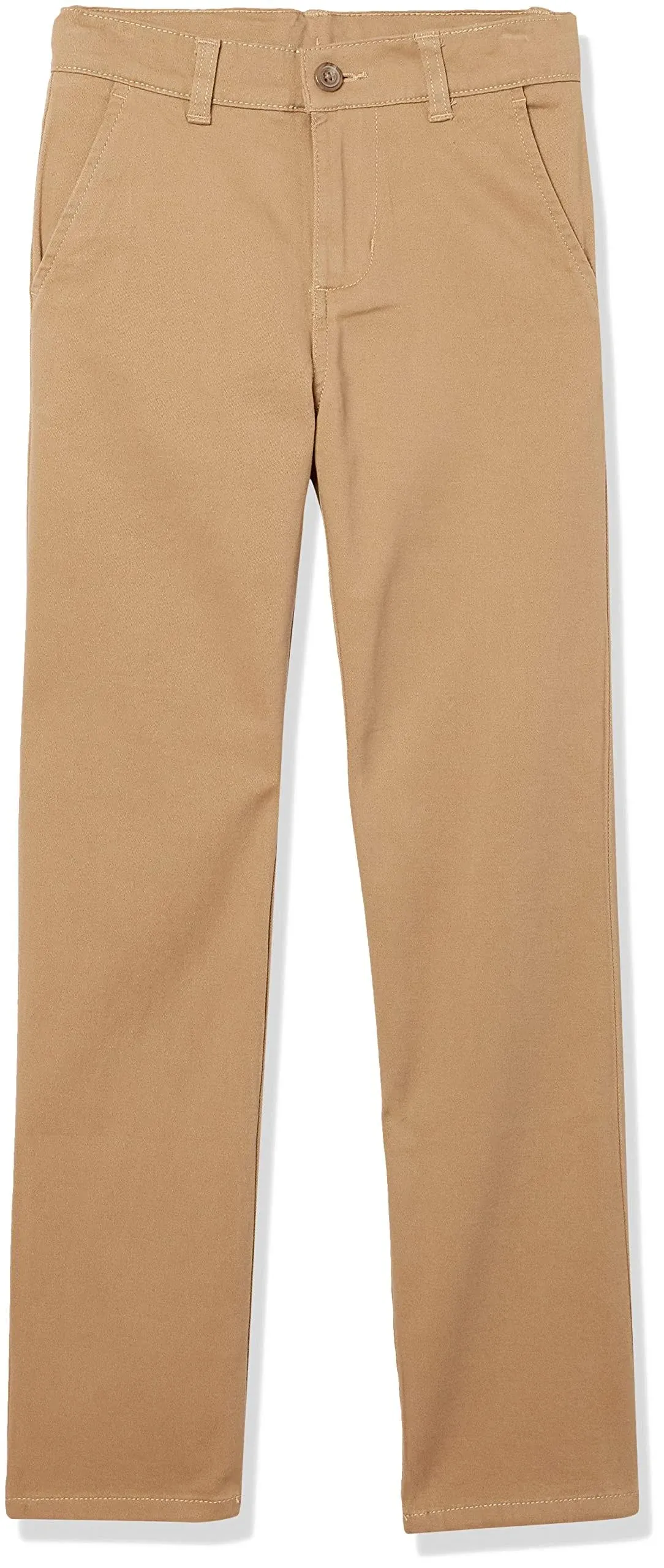 IZOD Boys' School Uniform Twill Pants, Flat Front & Comfortable Waistband with 5 Pockets