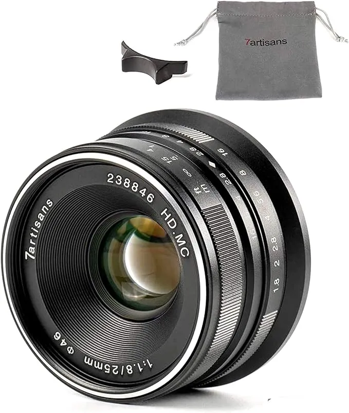 7artisans 25mm F1.8 Manual Focus Lens for Sony Cameras Like A7 A7II A7R A7RII A7S A7SII A6500 A6300 A6000 A5100 A5000 EX-3