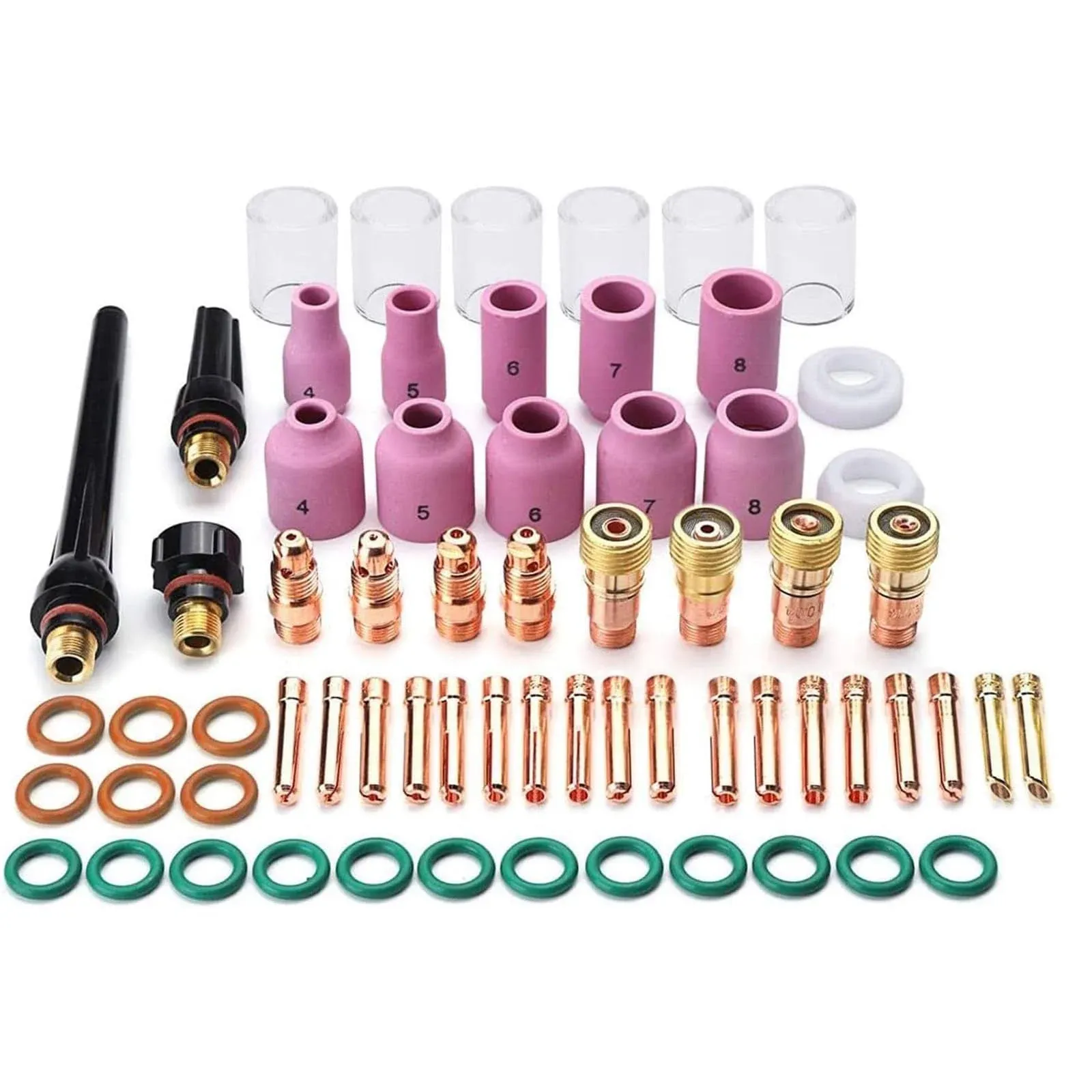 AWLOLWA 65pcs TIG Welding Torch Accessories Kit Collets Body Glass Cup Alumina ...