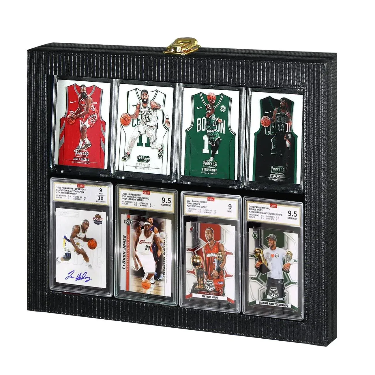 Fanousy Baseball Card Display Case, PU Leather Trading Card Display Frame Holds 8 ...