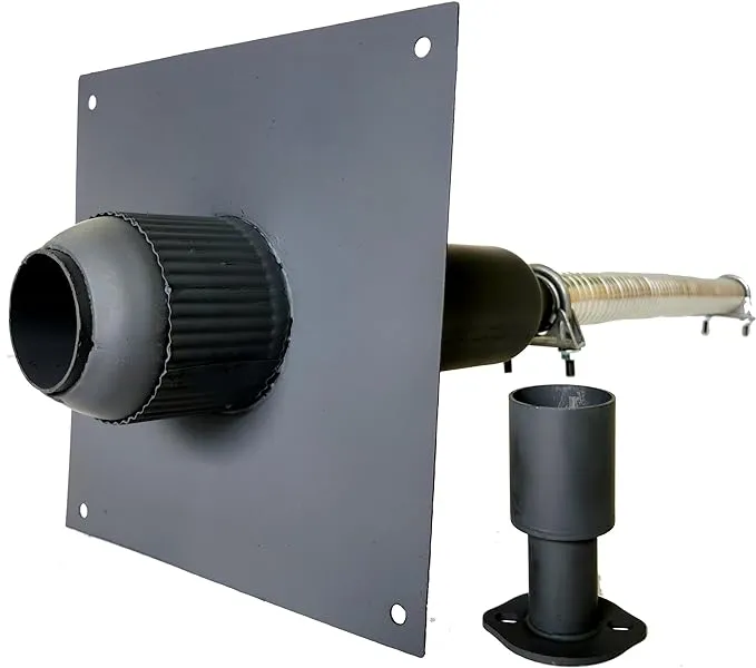 Generator Exhaust Extension Silencer Kit with Insulated Through-Wall Mounting Plate - Bolt On - Includes 2 Adapters - Fits All Generators