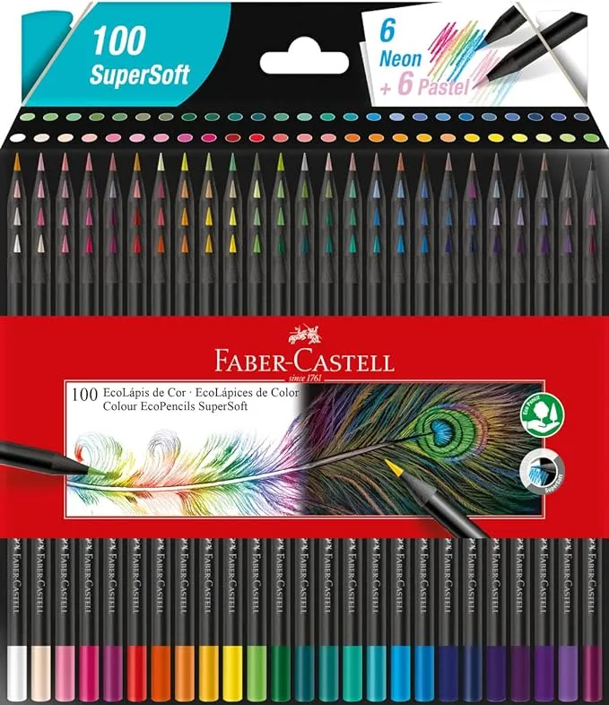 Faber-Castell Color Pencil, EcoPencil Supersoft, 1207100SOFT, 100 Colors