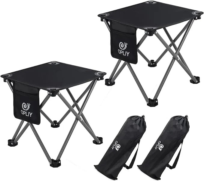 Opliy Camping Stool 2 Pack 13.5 Inch Portable Folding Stool for Outdoor Gardenin