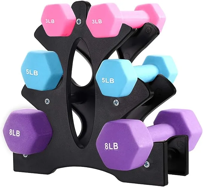 1 Pack Dumbbell Rack Stand-3 Tier Weight Rack for Dumbbells,Plastic Dumbbell Stand A Frame Triangle Small Weight Storage Shelves,Holds 1-32 LBs (Without Dumbbells)