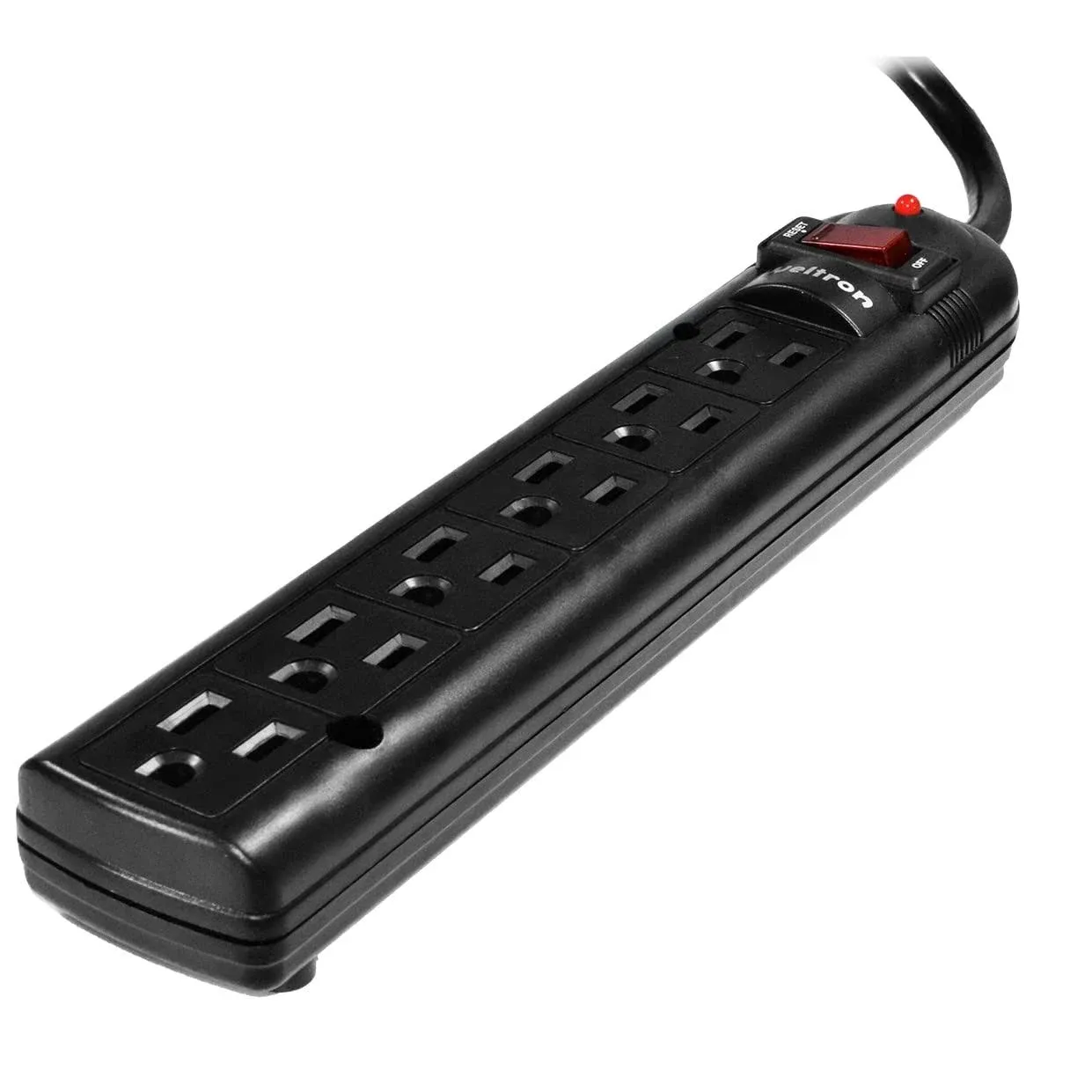 6 Outlet Surge Protector Power Strip 10 ft. Black (WSP-600PLF-10BK)