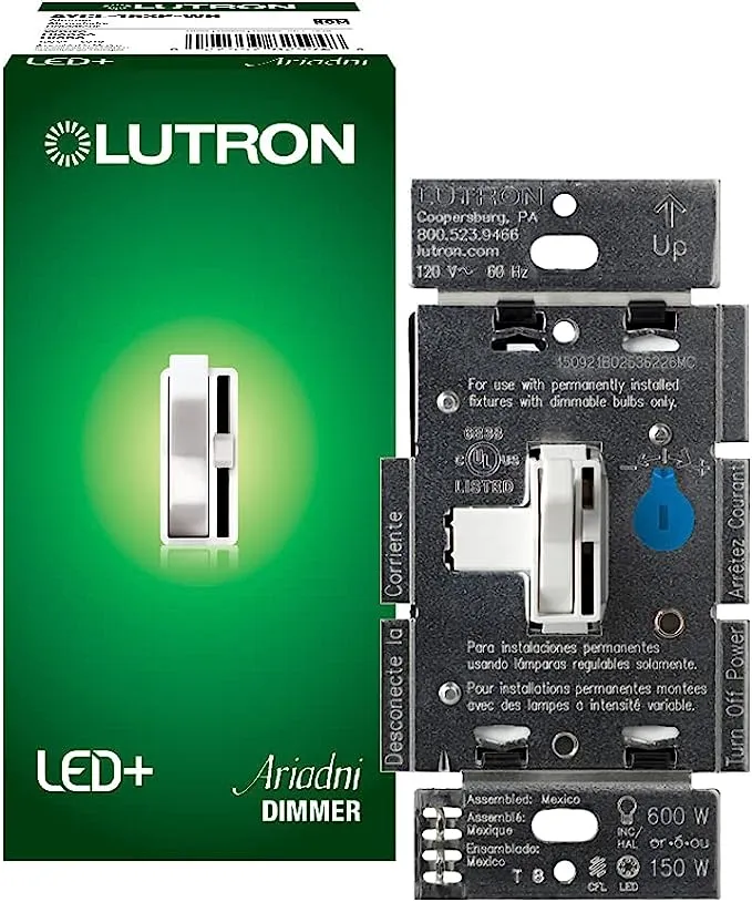 Lutron Ariadni/Toggler LED+ Dimmer | 150-Watt, Single-Pole/3-Way | AYCL-153P-AL | Almond