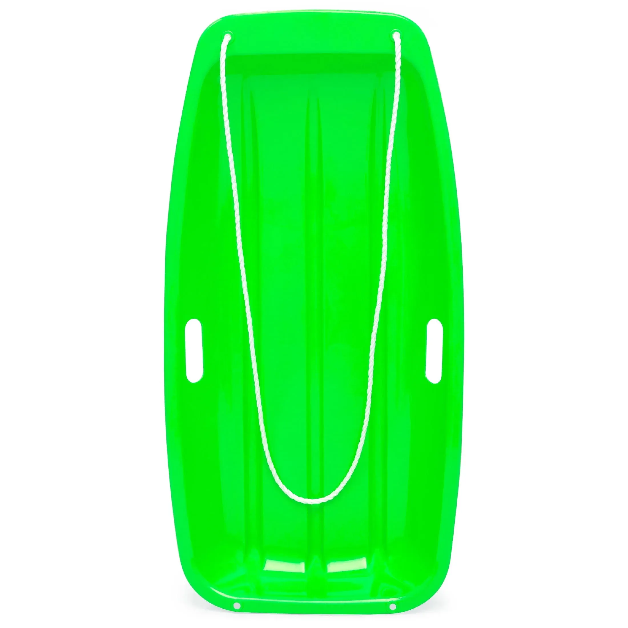 Snow Sled Kids Plastic Toboggan Comfortably 35 In Kids Pull Rope 2 Handles Green