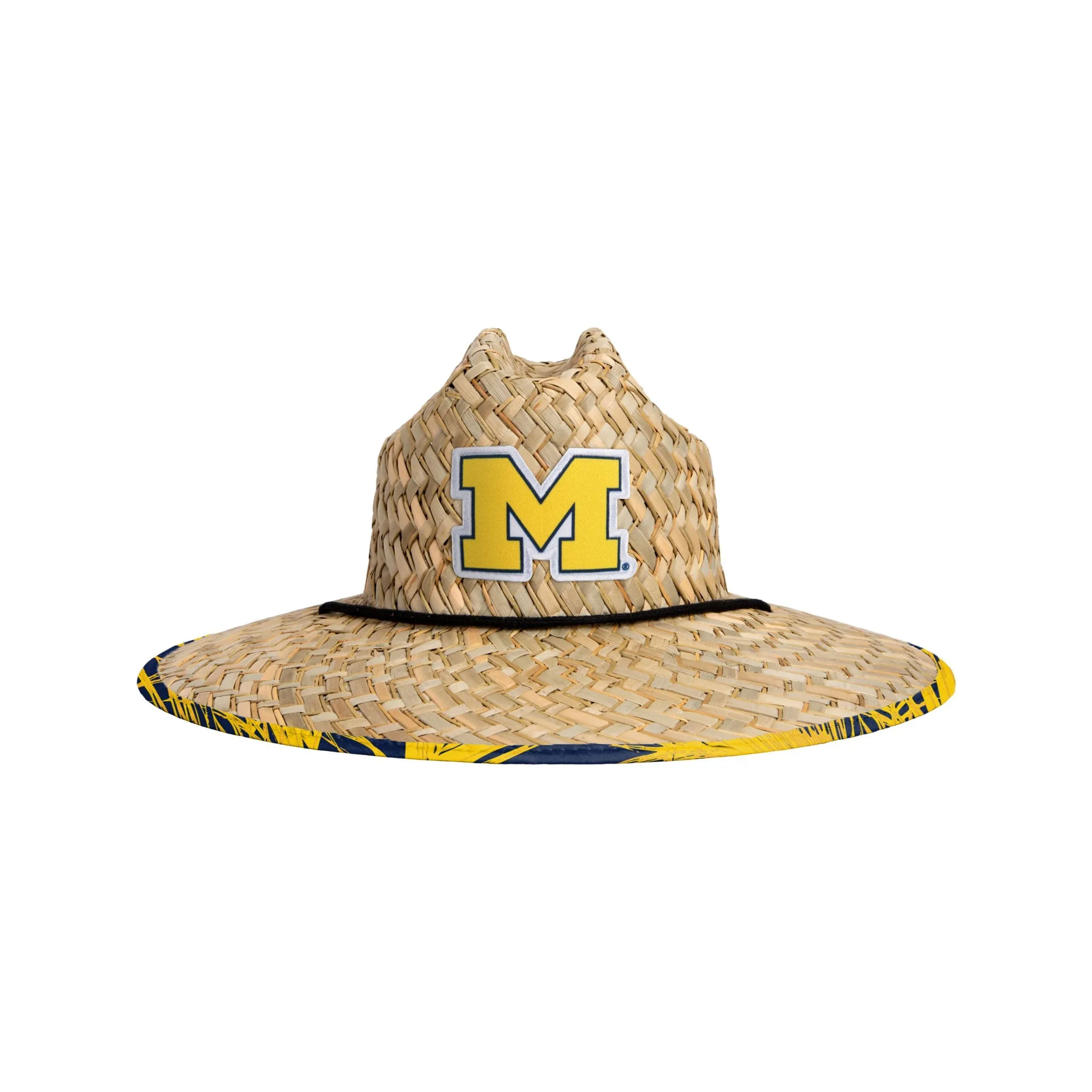 Forever Collectibles Michigan Wolverines Brown Floral Straw Mens Bucket Hat