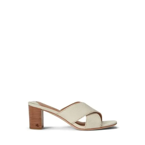 Lauren Ralph Lauren Women's Freddi Slip-On Crisscross Mid Dress Sandals - Vanilla ...