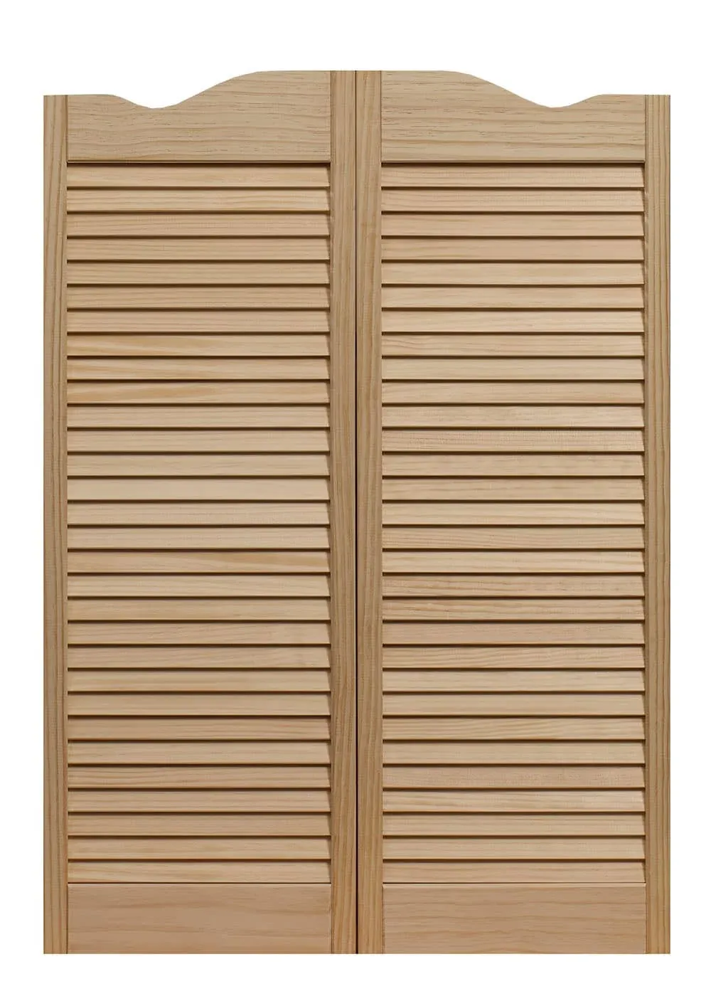 American Wood 582442 24 x 42 in. Dixieland Louvered Cafe Door, Unfinished Pine