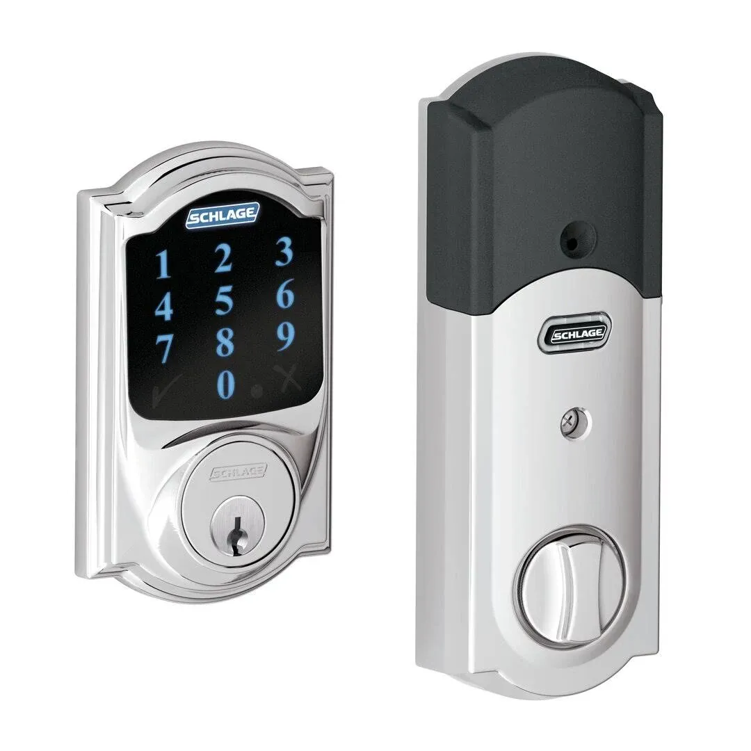 Schlage BE469NX-CAM Connect Camelot Touchscreen Electronic Deadbolt with Built-in Alarm and Z-Wave Plus Technology Satin Nickel Door Hardware