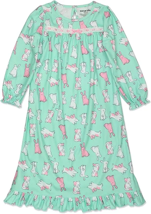 Komar Kids Animals Girls Fleece Granny Gown Nightgown Pajamas K227115