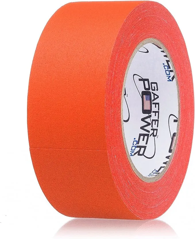 Real Professional Grade Gaffer Tape | US Made | Bright Vibrant Orange Fluorescent | Highly Visible | Durable & Versatile | Weather Resistant | Heavy-Duty | Markings & Labeling | 2 in X 30 Yds