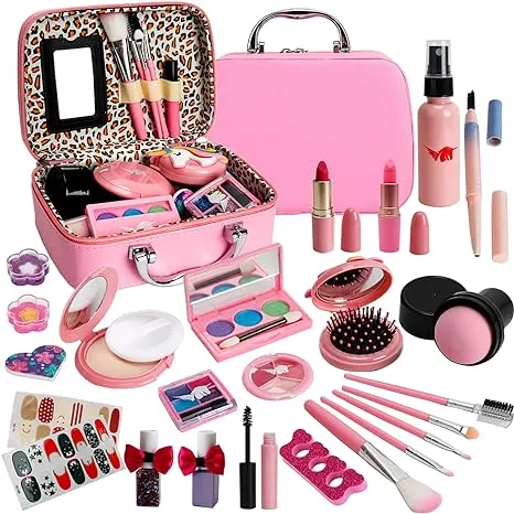 For Ideahome Kids Washable Makeup Girl Toys - Kids Makeup Kit For Girl, Real Make Up Set, Little Girls Makeup Kit For Toddler Kid Children Princess