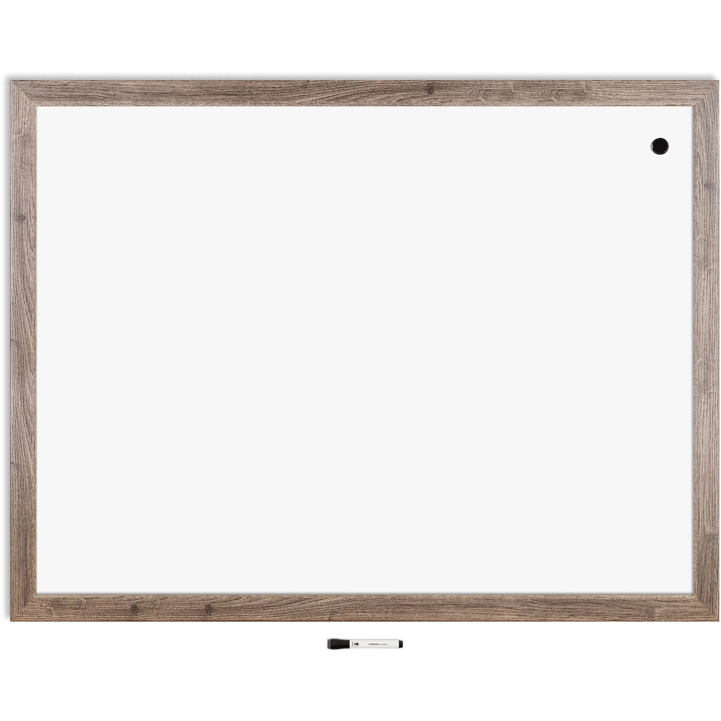 U Brands Decor Magnetic Dry-Erase Board, 48 X 36 Inches, Rustic Wood Frame