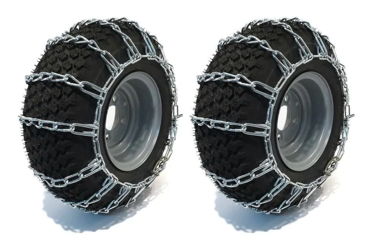 The ROP Shop New Pair 2 Link Tire Chains 16x6.50x8 for Garden Tractors/Riders ...