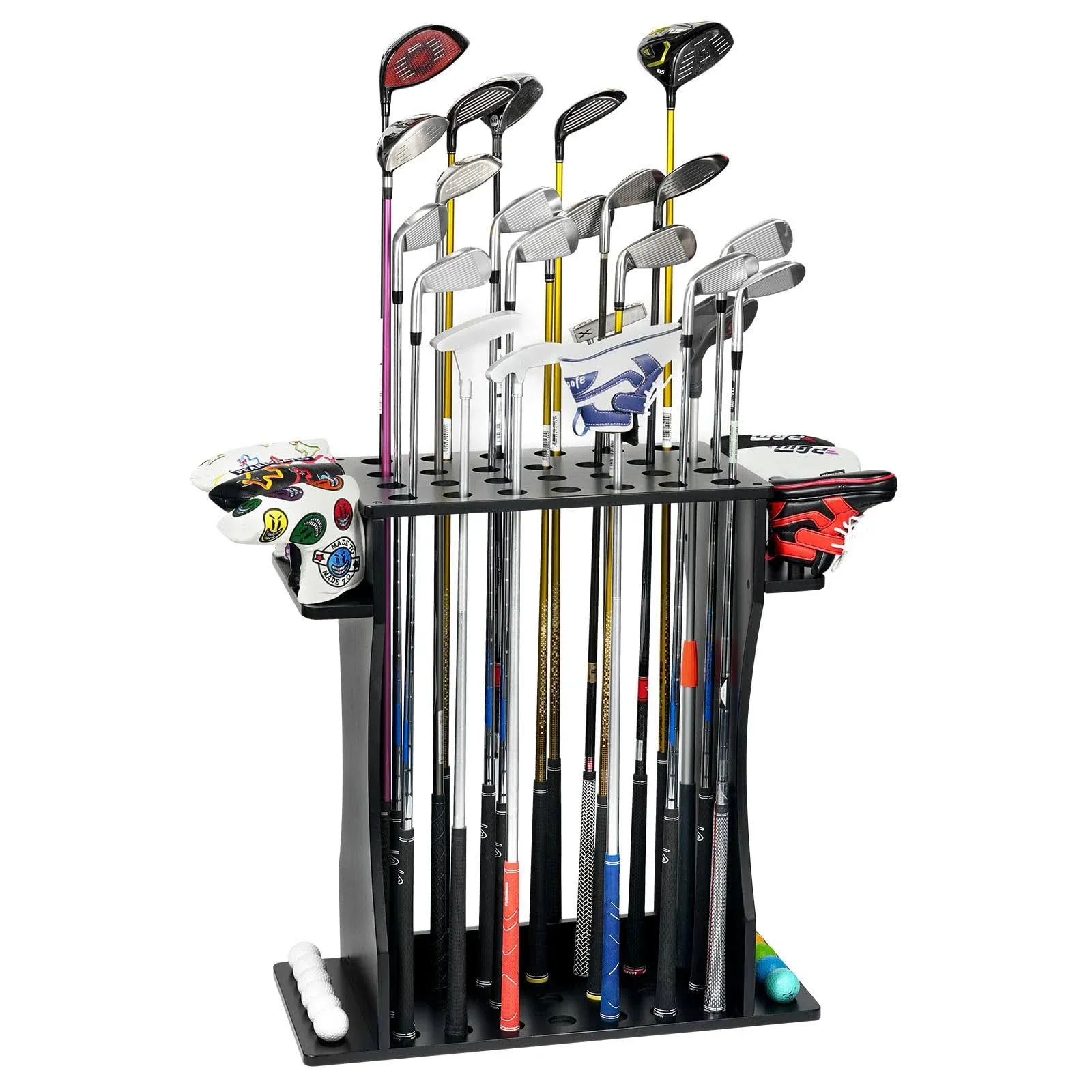 XCSOURCE Wooden Golf Club Holder Golf Putter Stand Floor Display Rack Golf Cl...