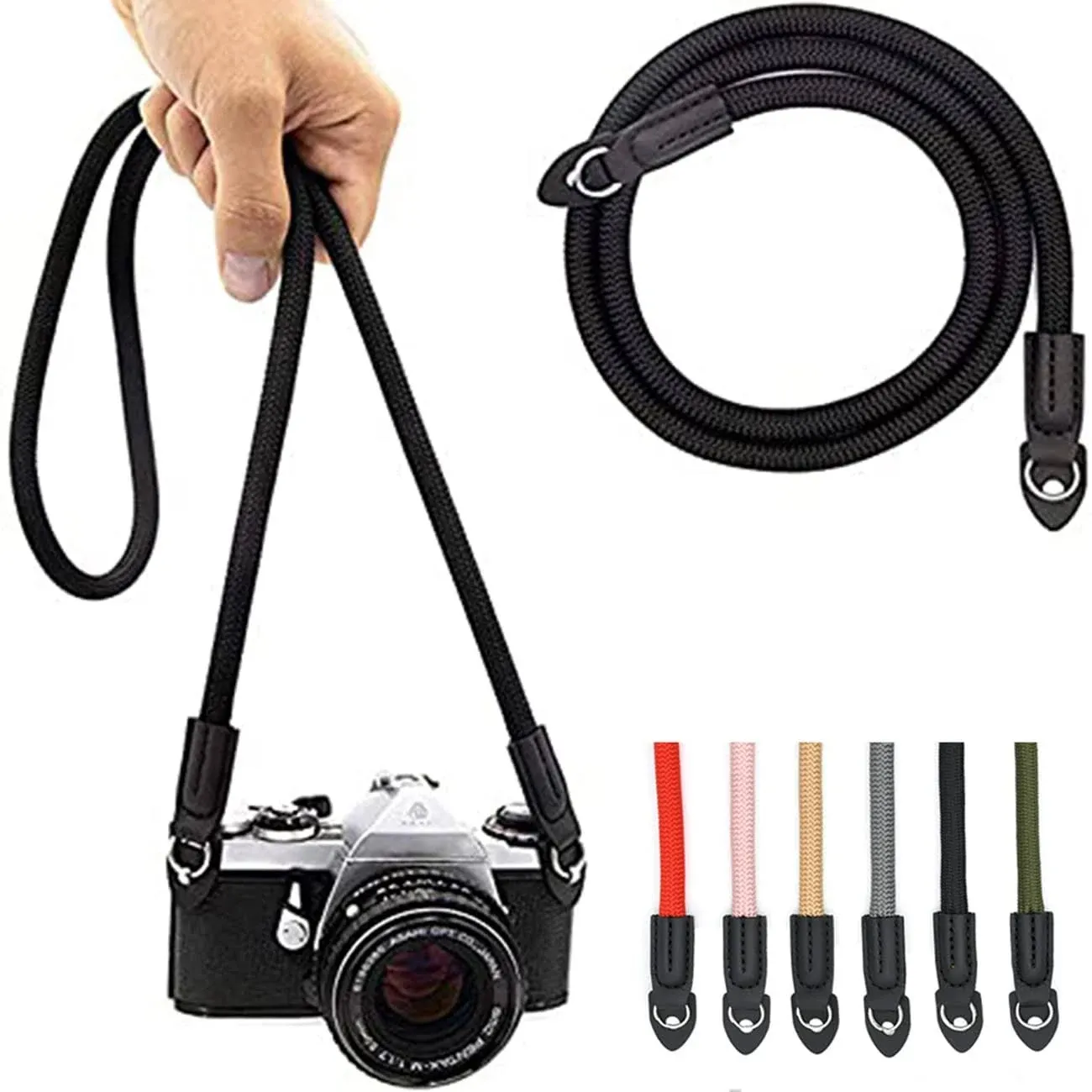 Eorefo Camera Strap Vintage 100cm Nylon Climbing Rope Camera Neck Shoulder Strap ...