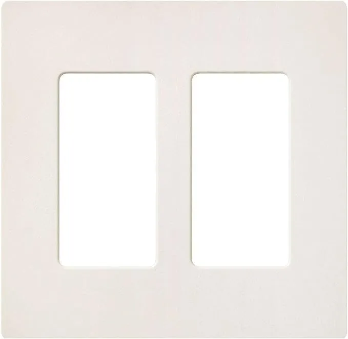 Lutron SC-2-BI Claro Satin 2-Gang Screwless Wallplate, Biscuit