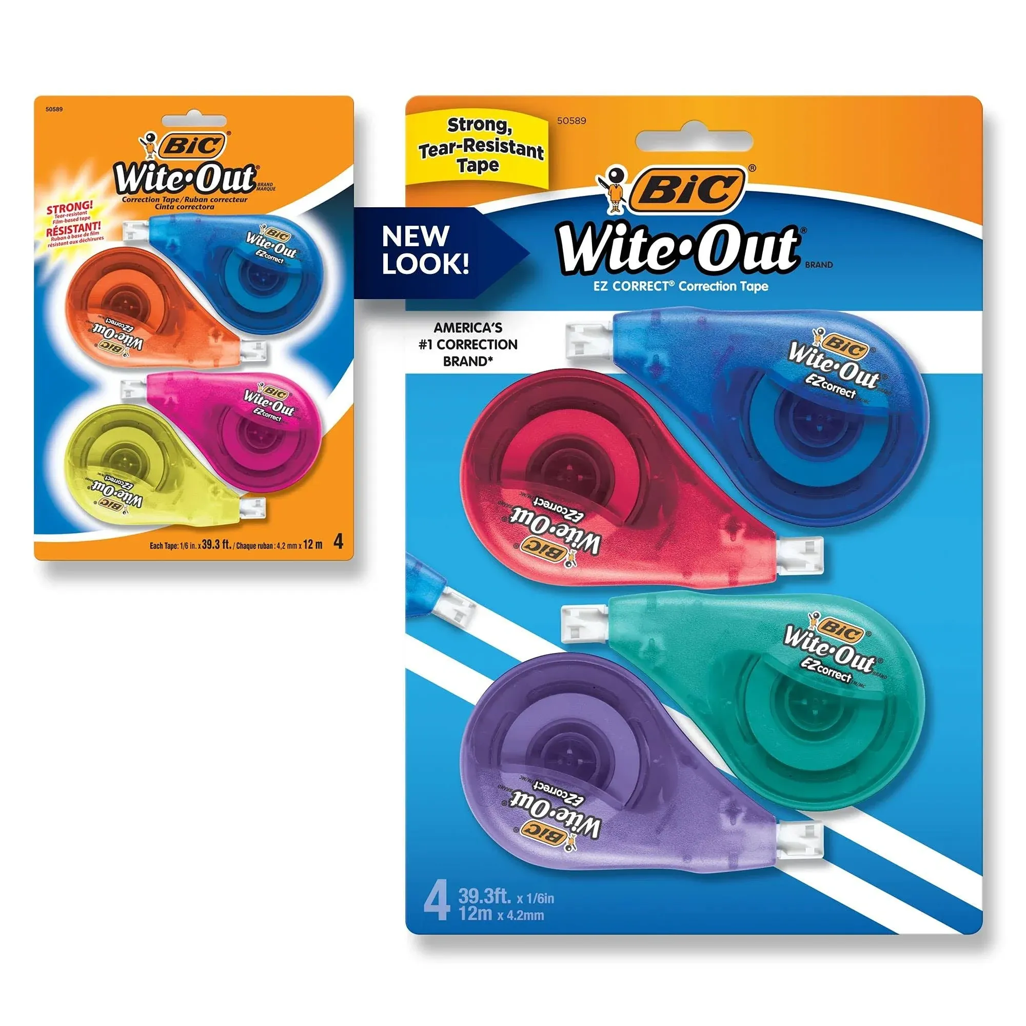 Bic Wite-Out Brand EZ Correct Correction Tape, 4-Count