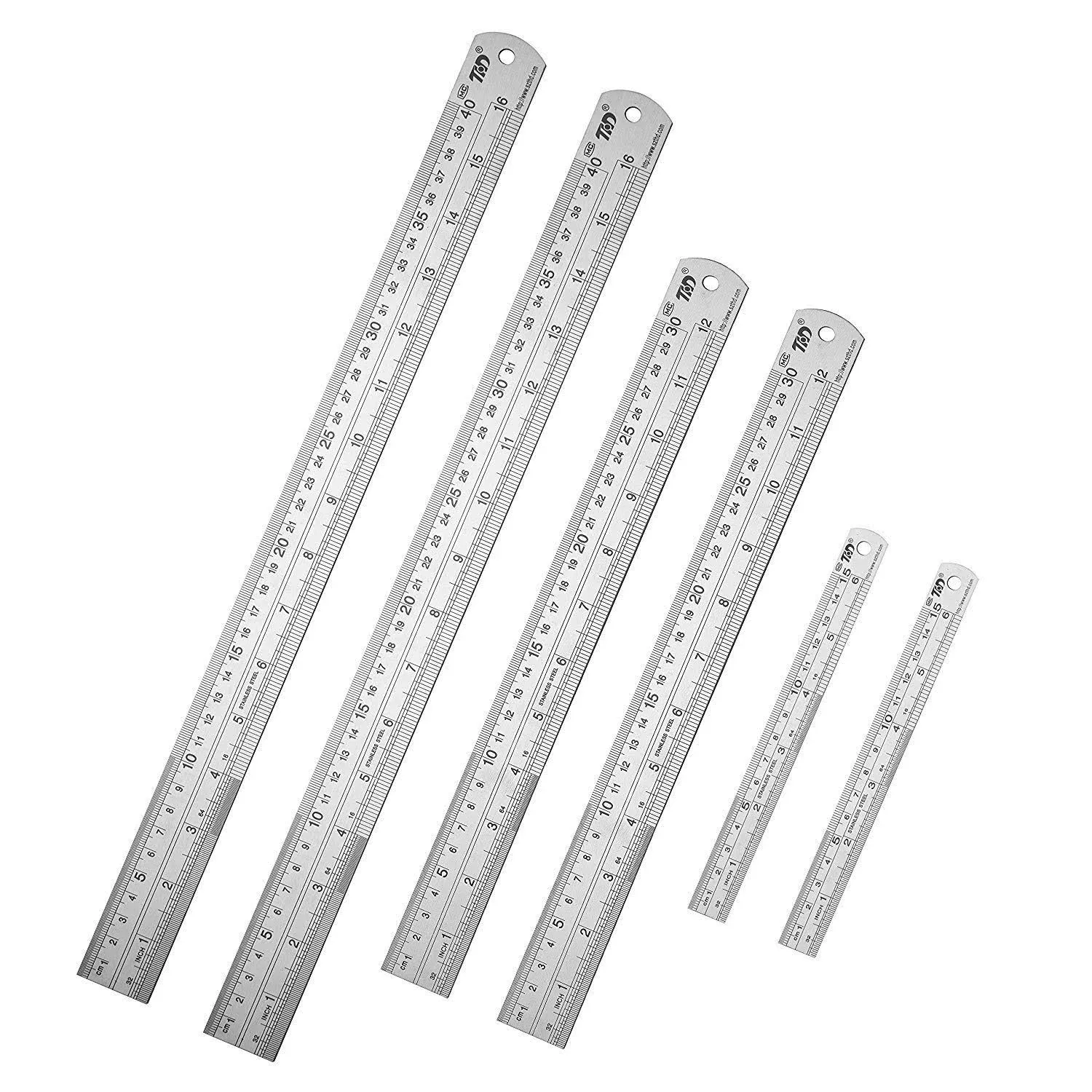 ZZTX Metal Ruler Stainless Steel Ruler Straight Edge Measuring Tool 6 inch +12 ...