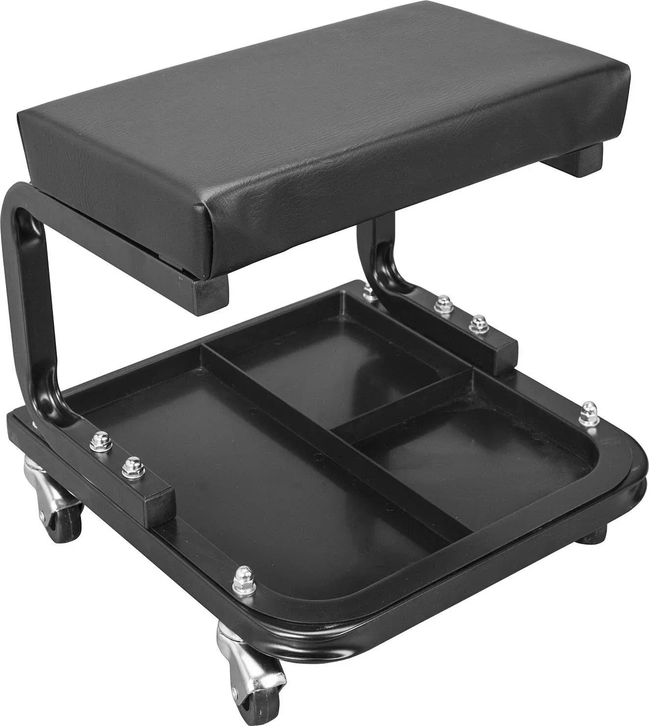 Torin Shop Seat Padded Mechanic Stool with Tool Tray Storage, ATR6300B, Black