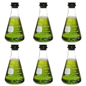 Corning Pyrex #4980-500, 500ml Narrow Mouth Erlenmeyer Flask with Rubber Stop...