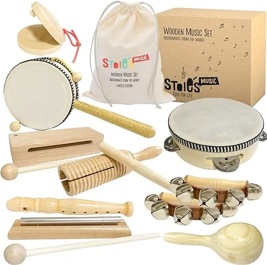 International Wooden Music Set for Toddlers & Kids