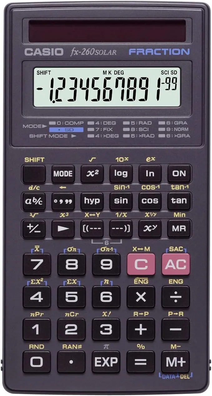 Casio FX260SLRSC fx-260 SOLAR Scientific Calculator, Black