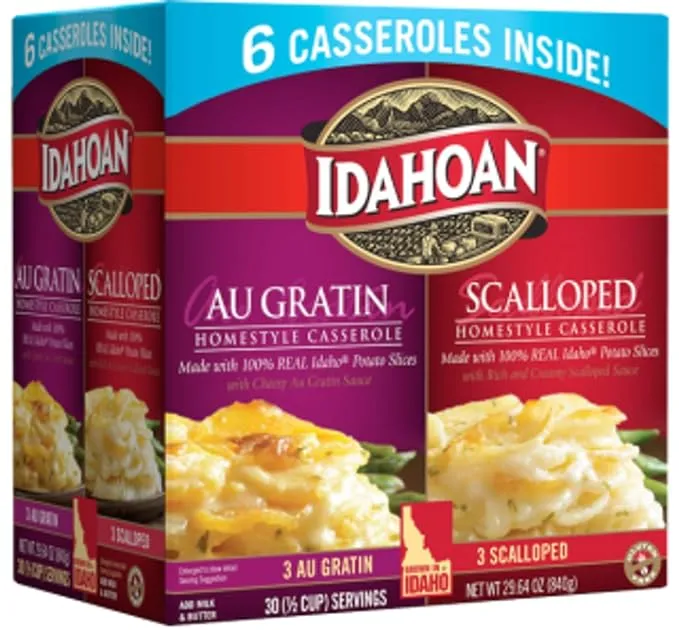 Au Gratin and Scalloped Homestyle Casserole Potatoes, Made with Gluten-Free 100-