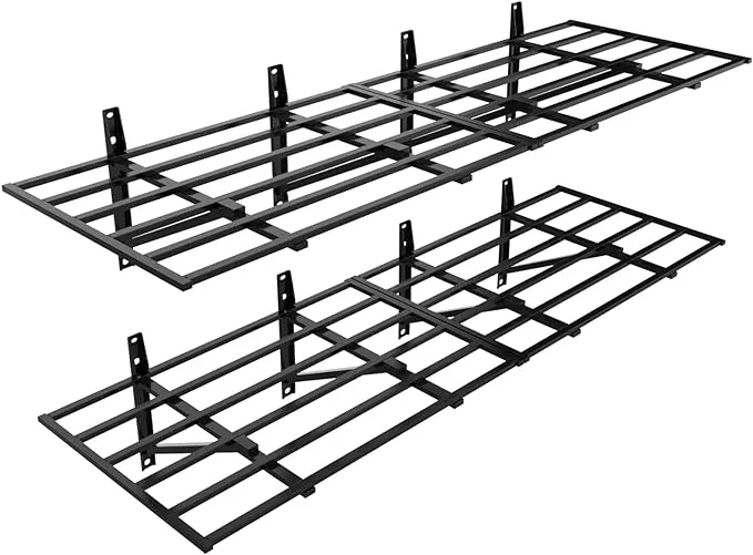 FLEXIMOUNTS 2x6ft Heavy Duty Garage Storage Shelving,1600lbs Weight Capacity, 2 Pack Wall Organization System, 24x75inch Rack Floating Shelves