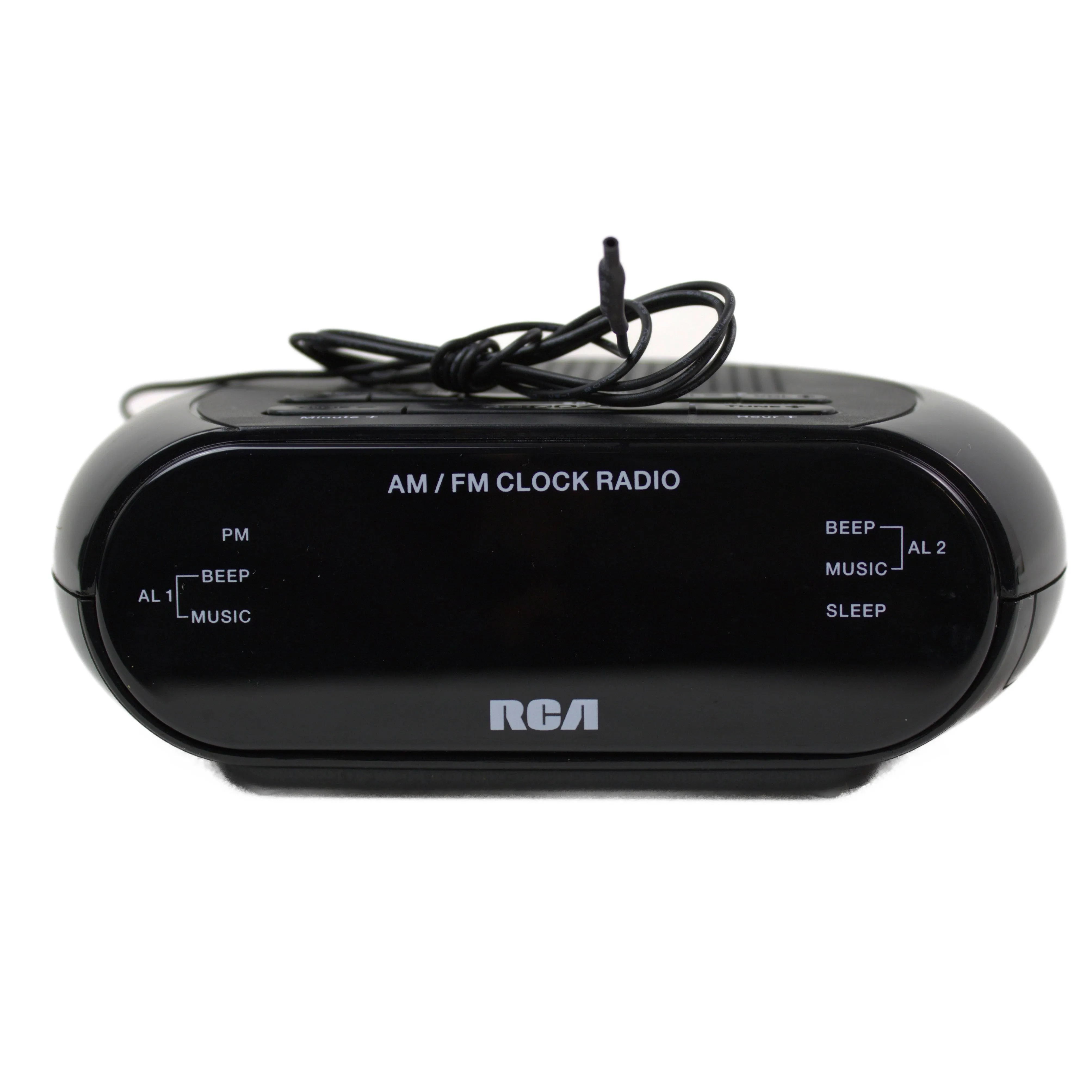 RCA RC205 Alarm Clock Radio with Red LED & Dual Wake