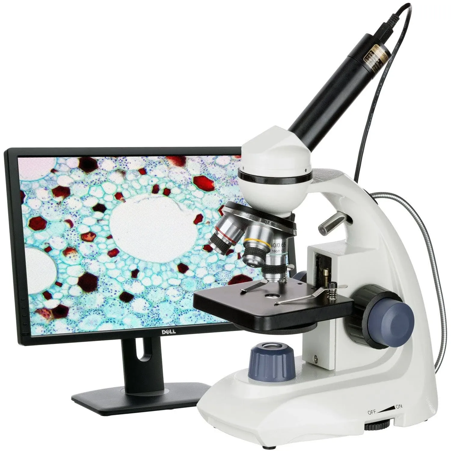 Amscope M170C-E 40X-1000X Dual LED Solid-metal Portable Compound Microscope with ...