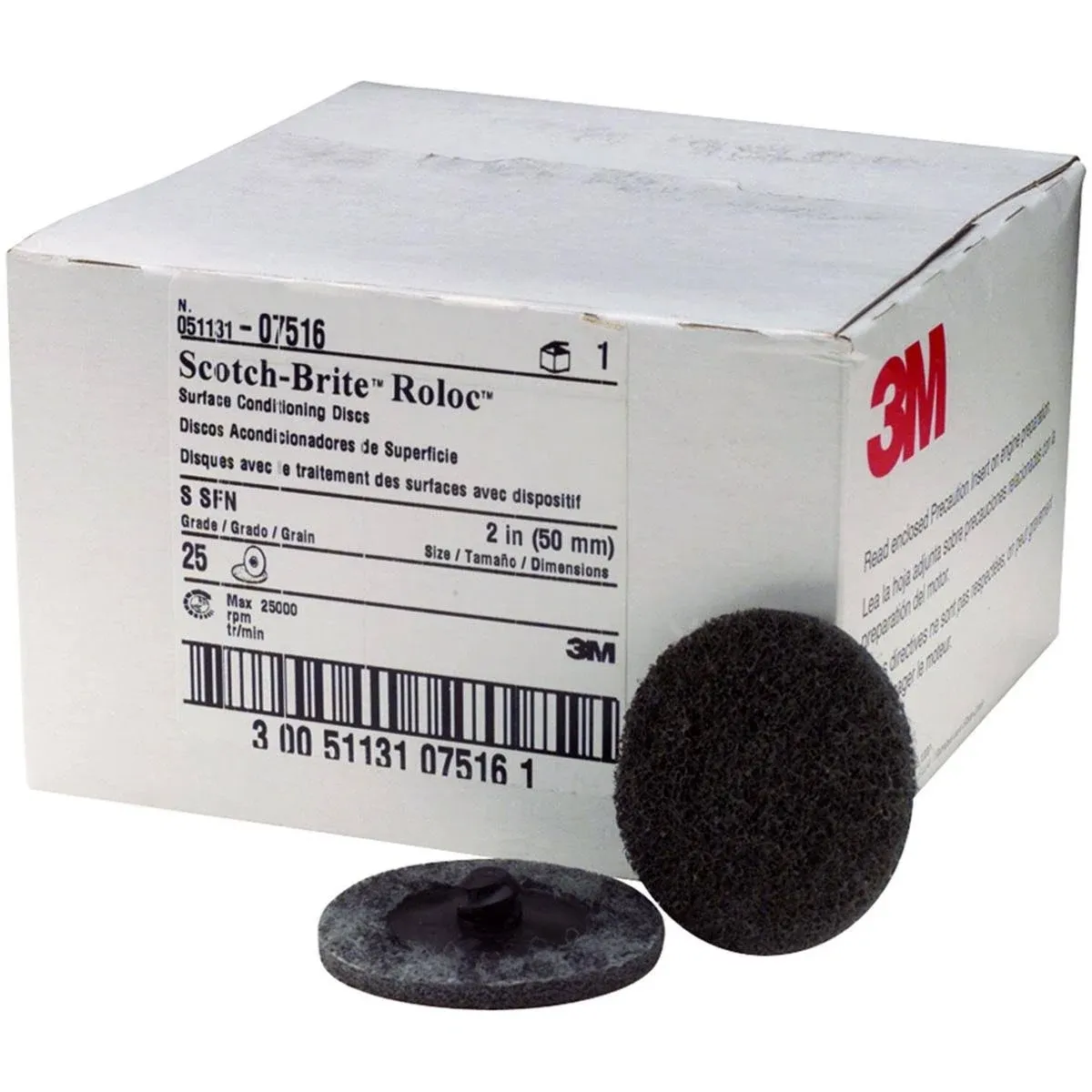 3M Scotch-Brite Roloc Surface Conditioning Disc, TR 07516, 2 in x NH S SFN, 25 per Carton