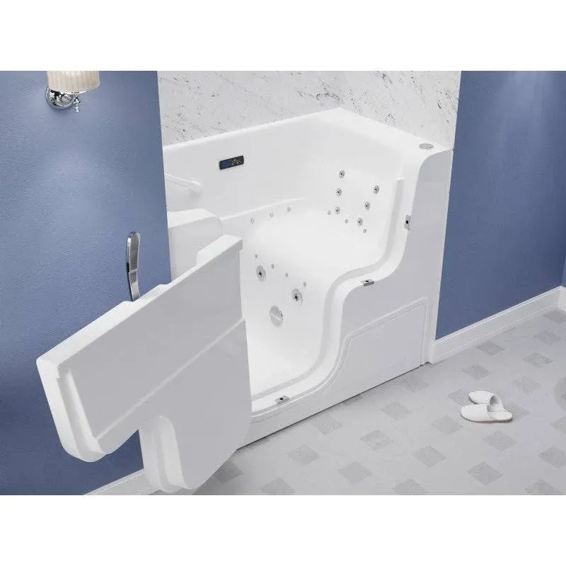 ANZZI 2953WCLWD Left Drain Fully Loaded Wheelchair Access Walk-In Tub with Air and Whirlpool Jets Hot Tub | Quick Fill Waterfall Tub Filler with 6