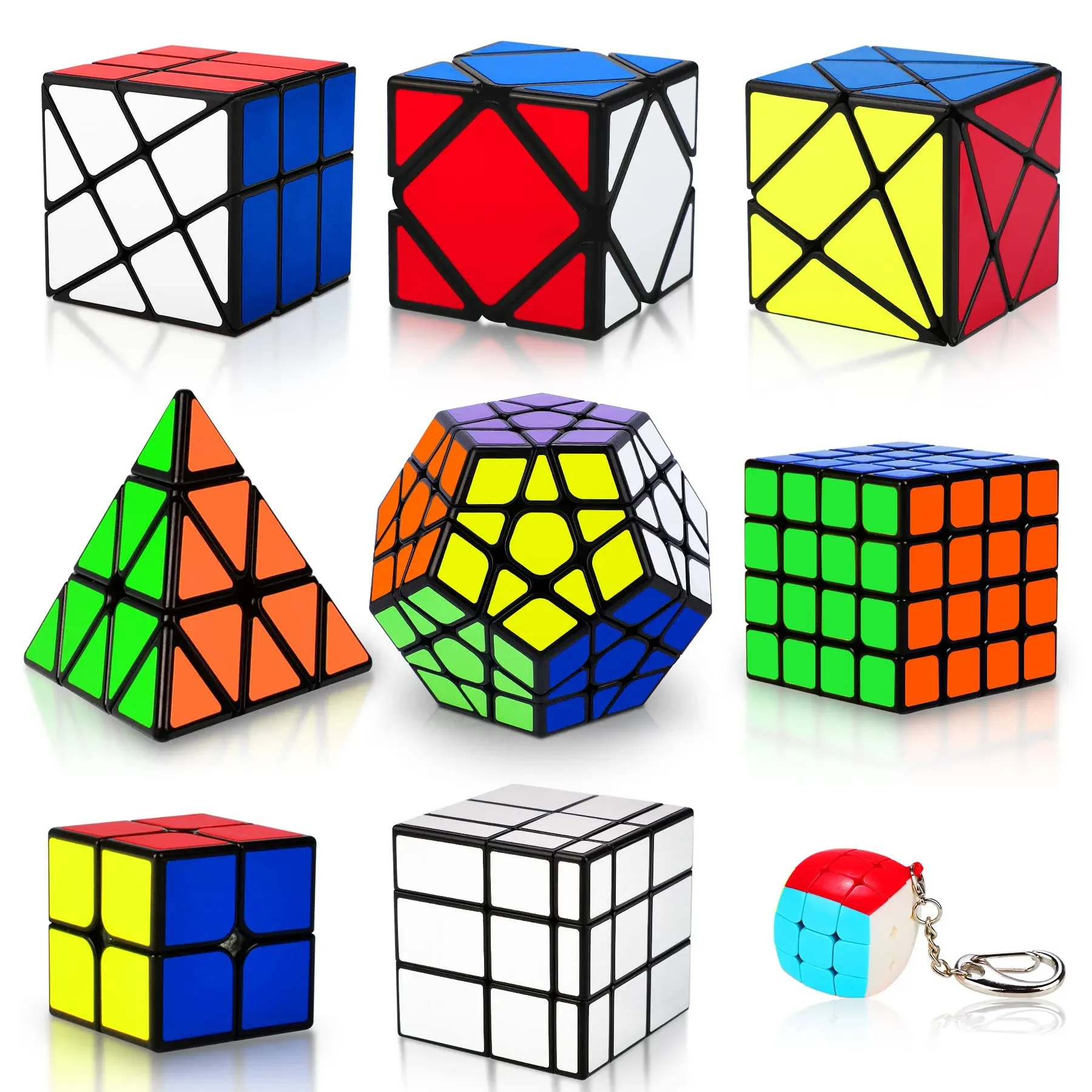 Coolzon Speed Cube Set, Puzzle Cube,9 Pack Magic Cubes Pyraminx Pyramid + 2x2 + ...