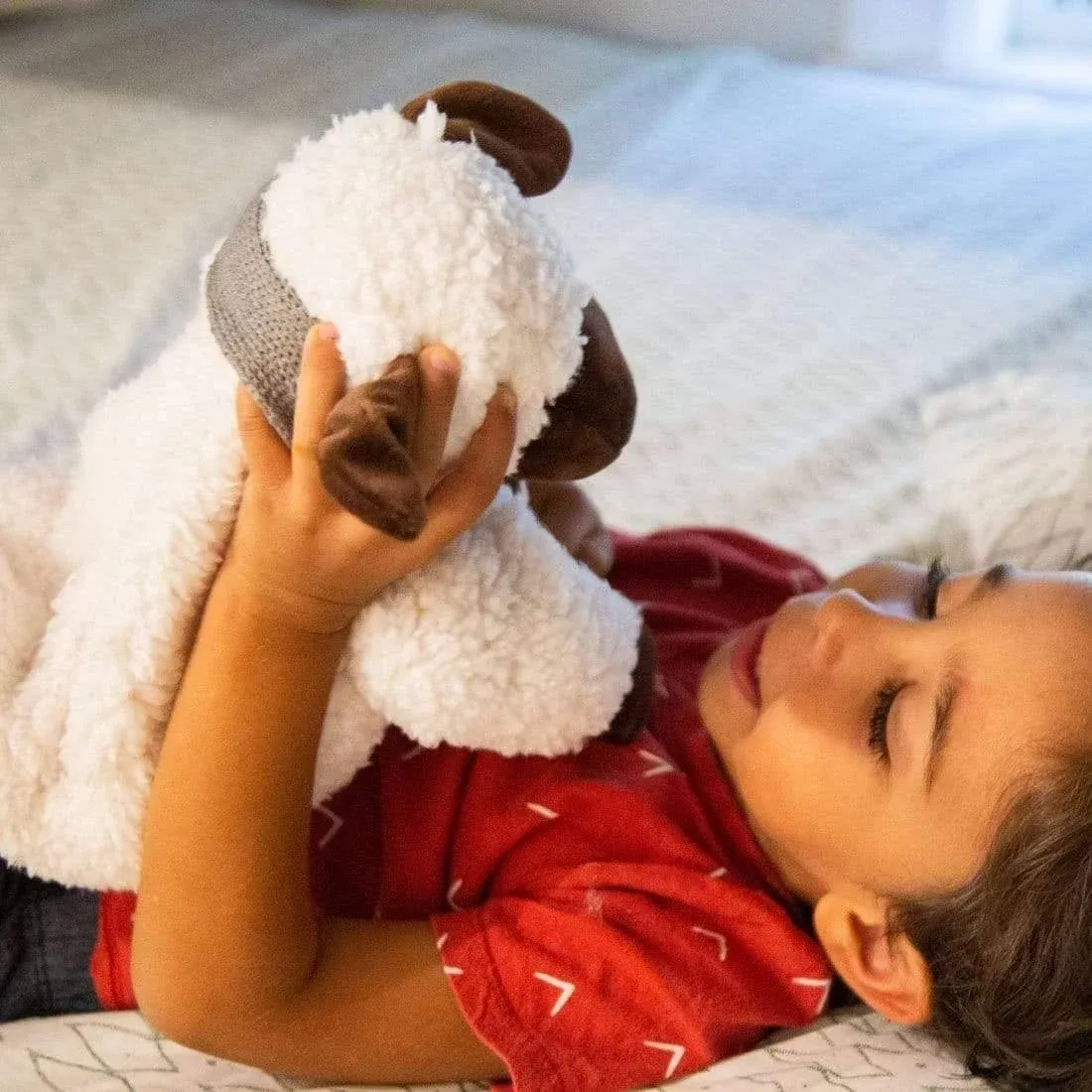 Huggaroo Weighted Lap Pad for Kids - Calming Plush Weighted Stuffed Animal Lamb